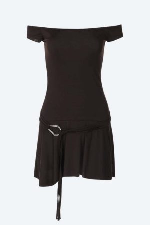 Grunge Off Shoulder Mini Dress