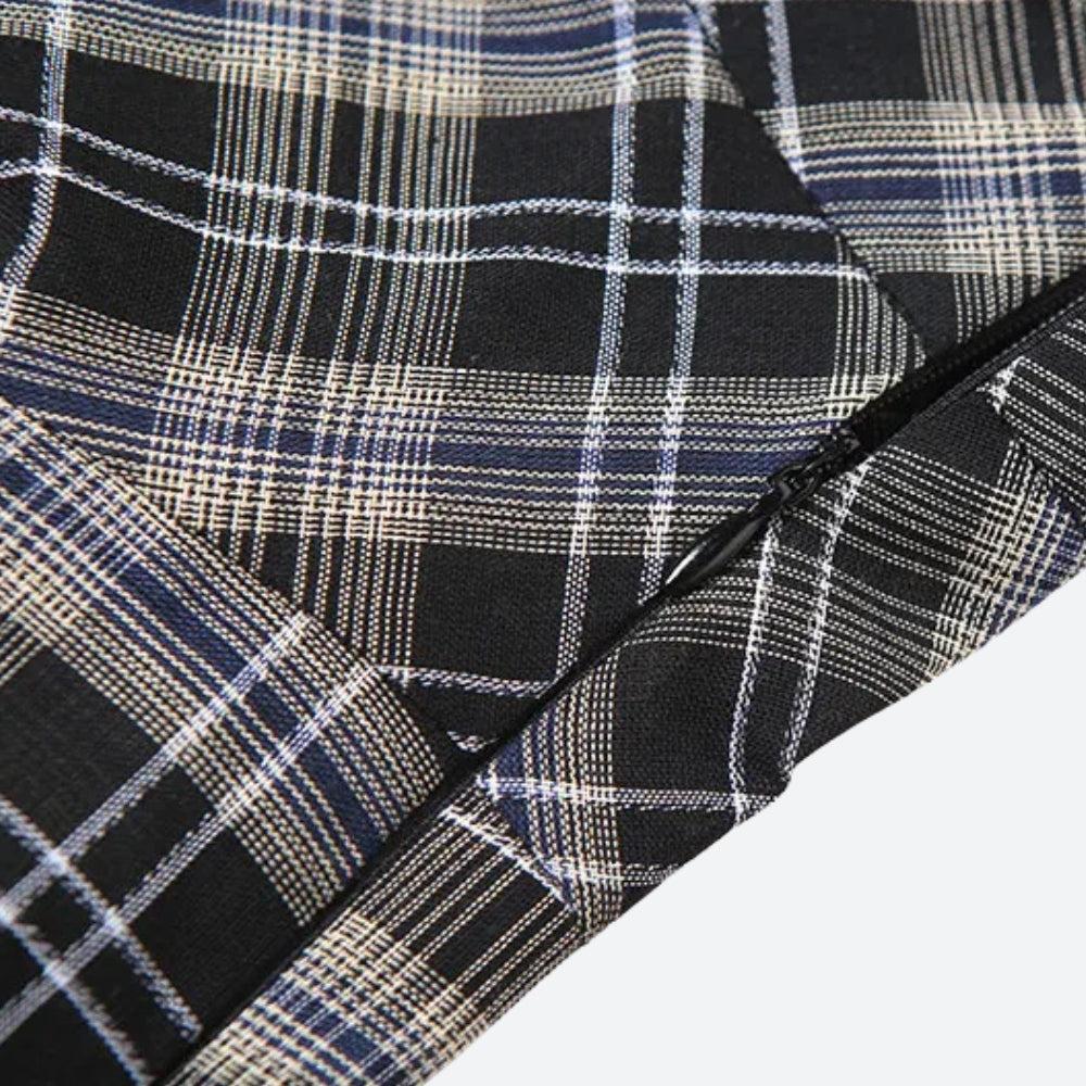 Grunge Plaid Asymmetric Mini Skirt Grunge Plaid Asymmetric Mini Skirt