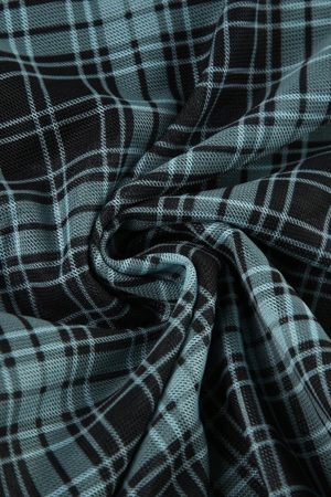 Grunge Plaid Lace Trim Top