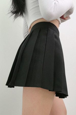 Grunge Pleated Mini Skort