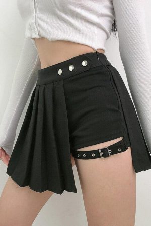 Grunge Pleated Mini Skort