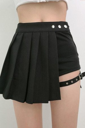Grunge Pleated Mini Skort