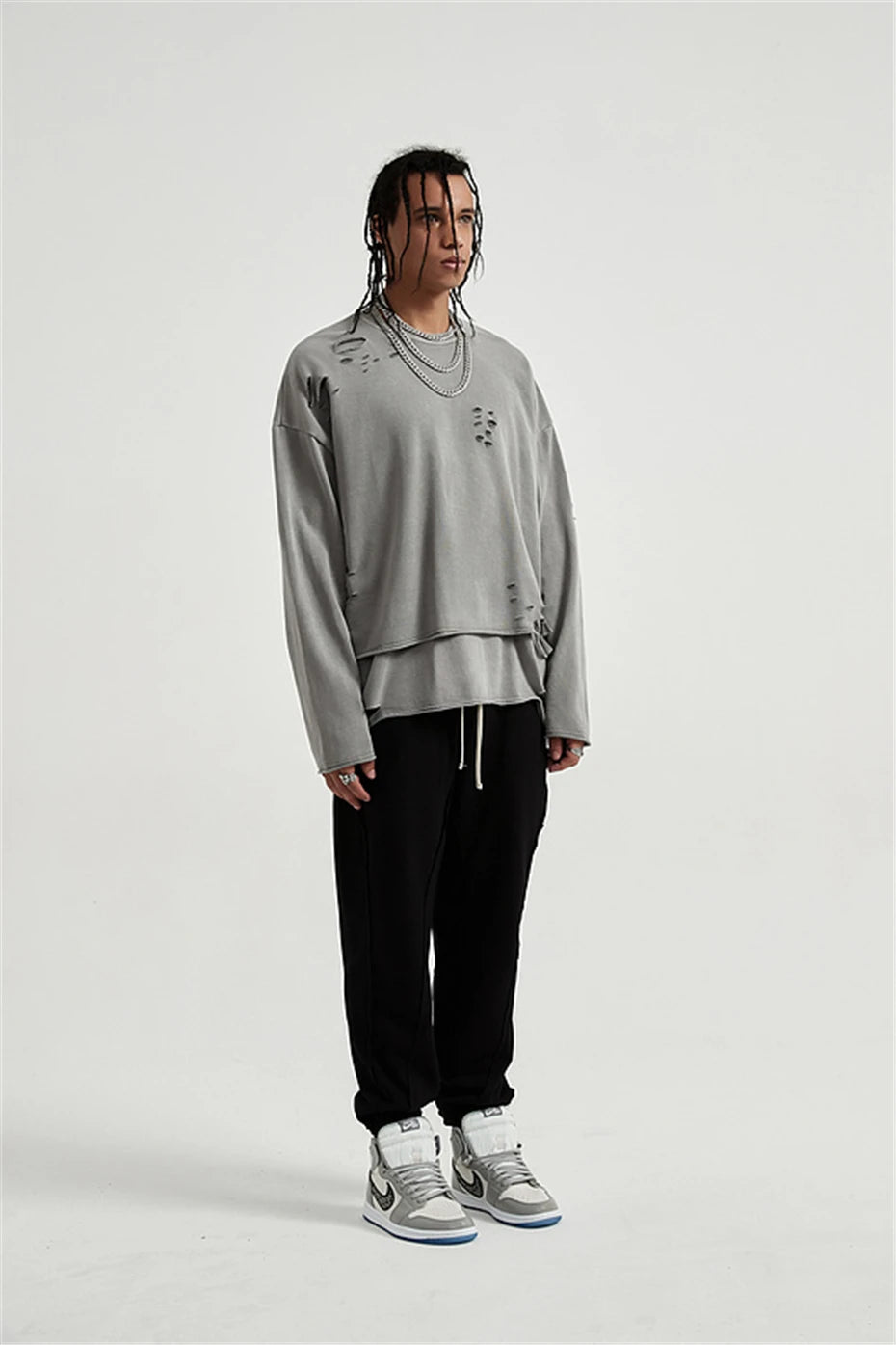 Grunge Ripped Layered Sweatshirt Grunge Ripped Layered Sweatshirt