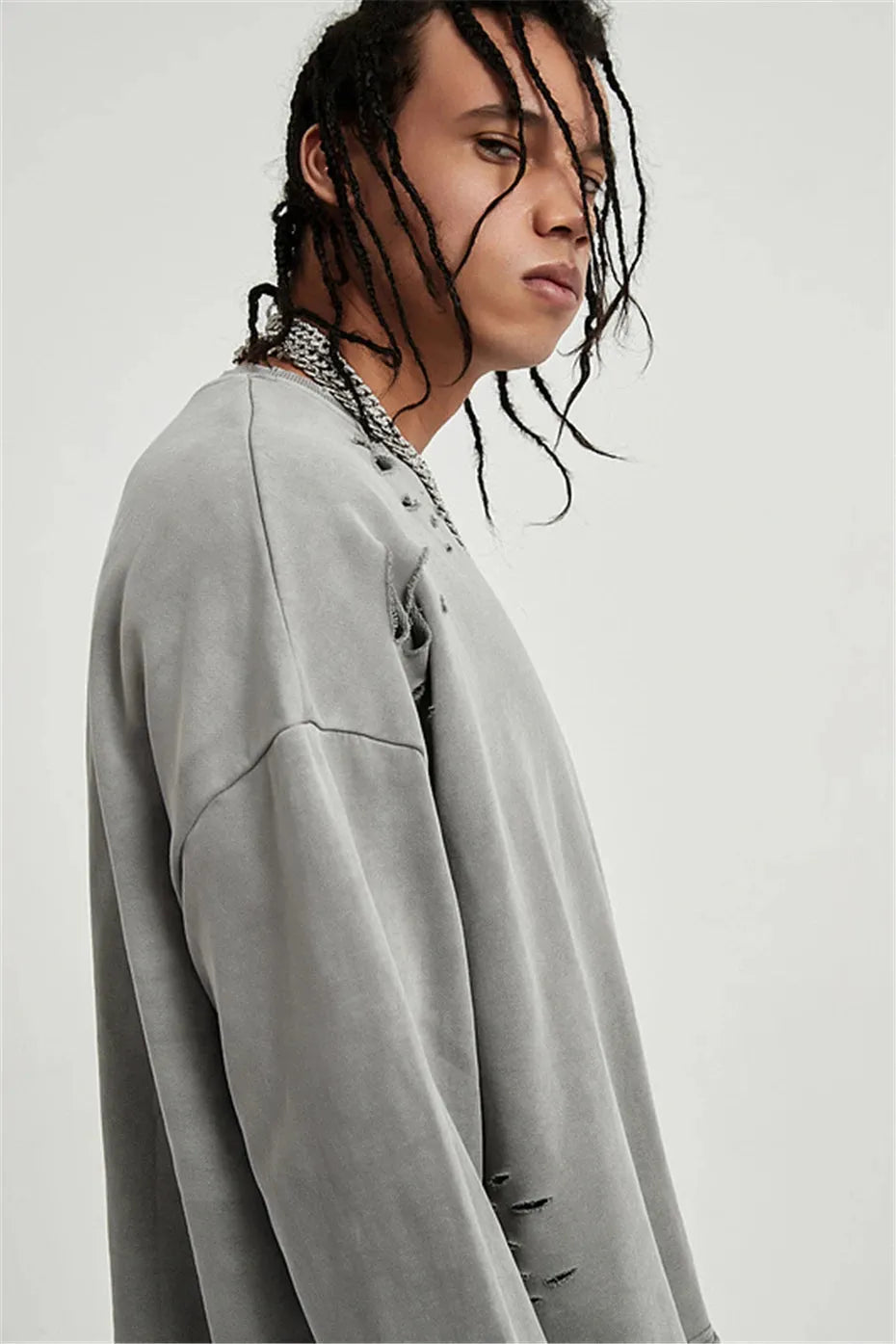 Grunge Ripped Layered Sweatshirt Grunge Ripped Layered Sweatshirt