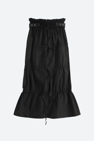 Grunge Ruched Midi Skirt