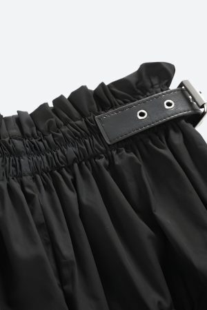 Grunge Ruched Midi Skirt