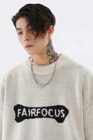 Grunge Skeleton Knitted Sweater