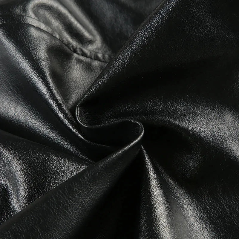 Grunge Spiked Faux Leather Mini Skirt Grunge Spiked Faux Leather Mini Skirt