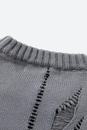 Grunge Spray Paint Distressed Knitted Sweater