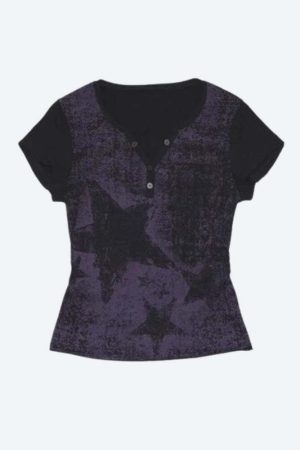 Grunge Star Printed Top