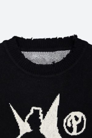 Grunge Starboy Distressed Knitted Sweater
