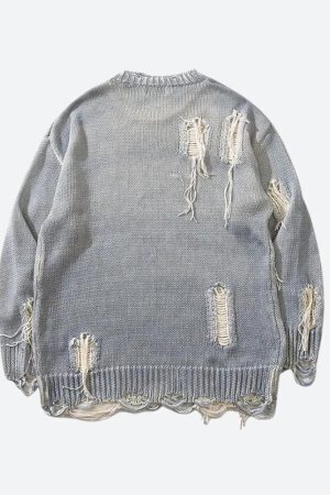 Grunge Tasseled Distressed Sweater