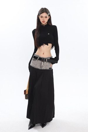 Grunge Turtleneck Distressed Sweater