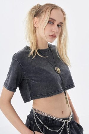 Grunge Washed Crop Top