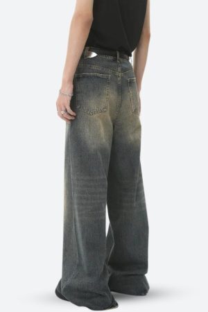 Grunge Wide Leg Denim Jeans