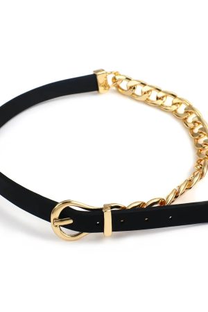 Half Belted Chain Necklace