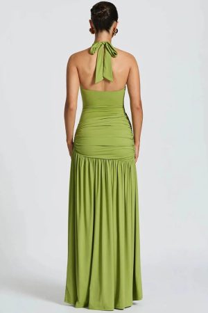 Halter Bodysuit & Maxi Skirt Two Piece Set