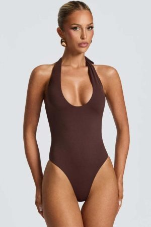 Halter Bodysuit & Maxi Skirt Two Piece Set