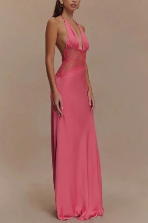 Halter Neck Backless Maxi Dress