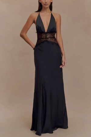 Halter Neck Backless Maxi Dress