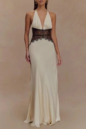 Halter Neck Backless Maxi Dress