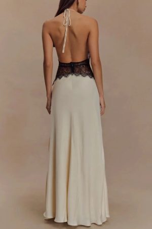Halter Neck Backless Maxi Dress