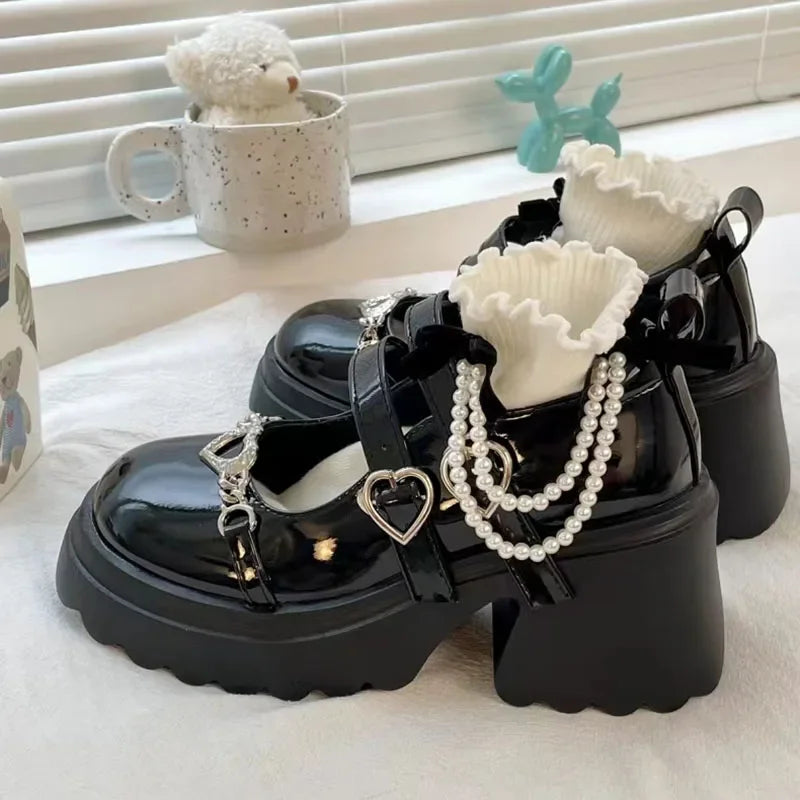 Heart Accessory Chunky Platform Mary Jane Shoes Heart Accessory Chunky Platform Mary Jane Shoes