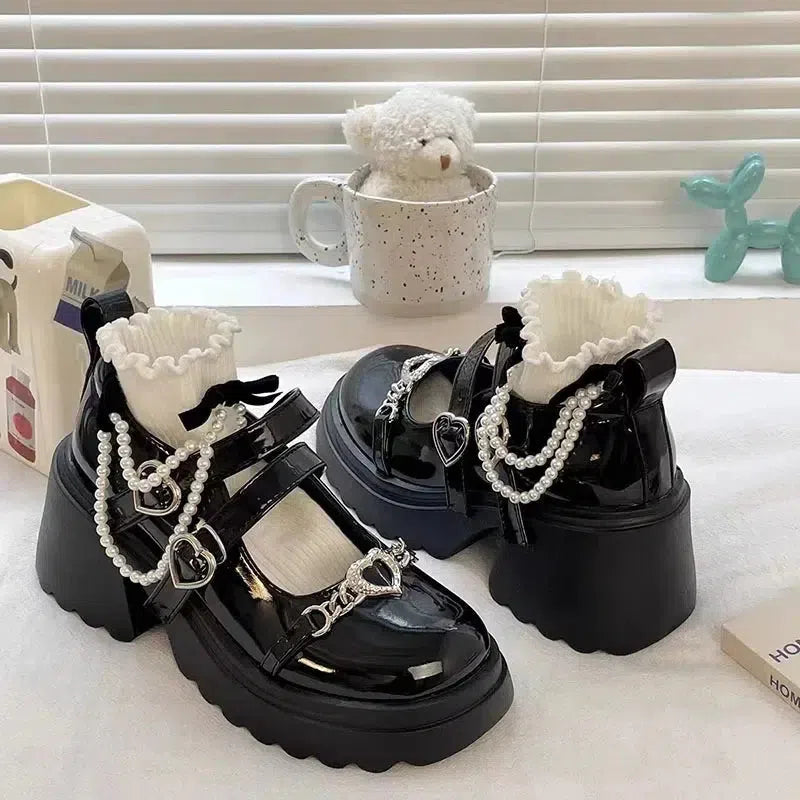 Heart Accessory Chunky Platform Mary Jane Shoes Heart Accessory Chunky Platform Mary Jane Shoes
