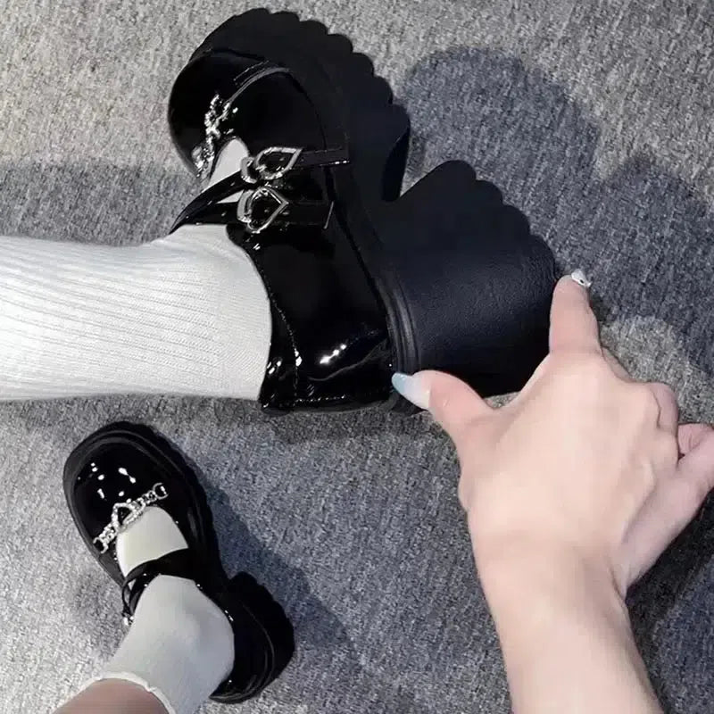 Heart Accessory Chunky Platform Mary Jane Shoes Heart Accessory Chunky Platform Mary Jane Shoes