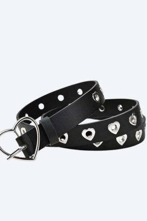 Heart Buckle Faux Leather Belt