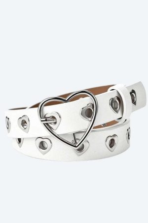 Heart Buckle Faux Leather Belt