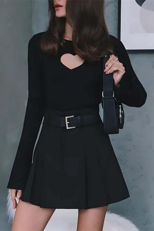 Heart Cut Out Corduroy Top