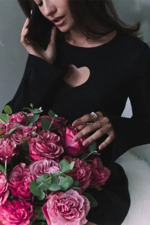 Heart Cut Out Corduroy Top