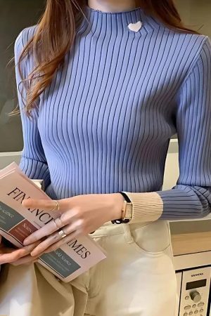 Heart Embroidered Corduroy Top