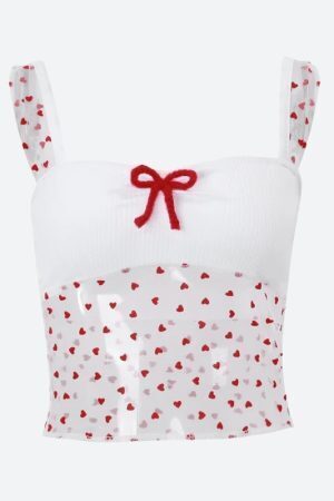 Heart Knitted Sheer Crop Top