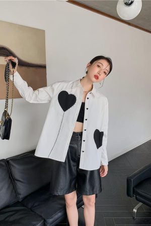 Heart Patch Button-Up Shirt