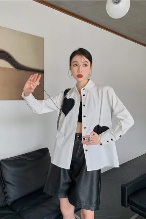 Heart Patch Button-Up Shirt