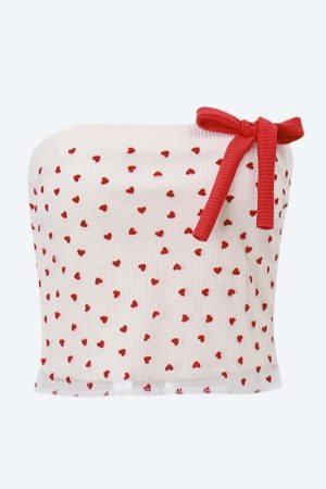 Heart Ribbed Tube Top