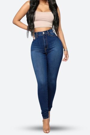 High Rise Denim Skinny Jeans