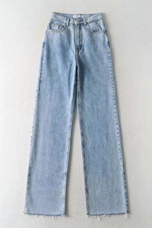 High Waist Casual Washed Jeans