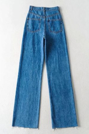 High Waist Casual Washed Jeans