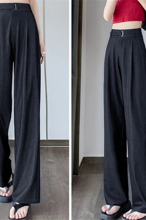 High Waist Straight Pants