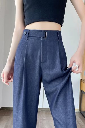High Waist Straight Pants