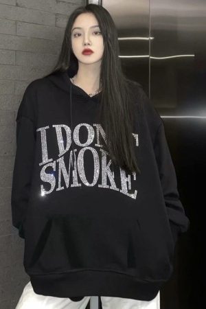 I Don't Smoke Rhinestone Hoodie