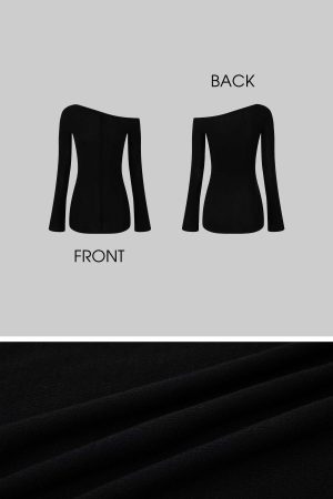 IAMXIAA Asymmetric Knit One Shoulder Long Sleeve Top