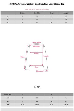 IAMXIAA Asymmetric Knit One Shoulder Long Sleeve Top