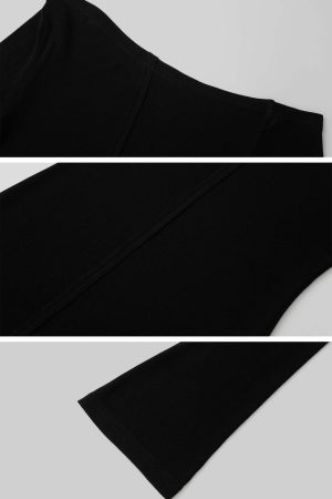 IAMXIAA Asymmetric Knit One Shoulder Long Sleeve Top