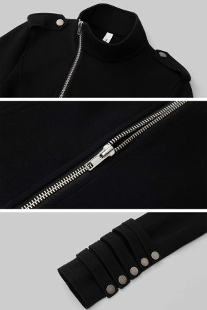 IAMXIAA Asymmetric Zip Fitted Jacket