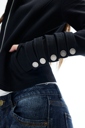 IAMXIAA Asymmetric Zip Fitted Jacket