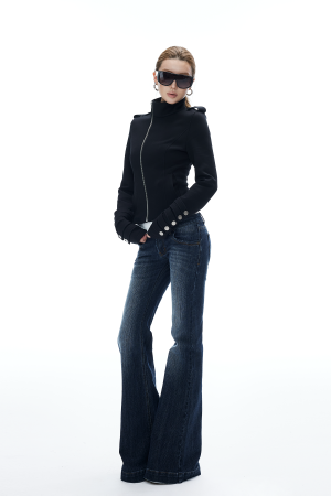 IAMXIAA Asymmetric Zip Fitted Jacket